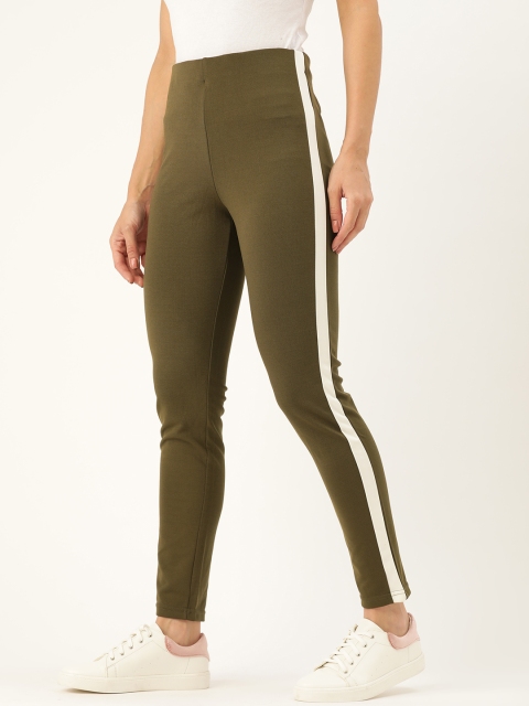

DressBerry Women Olive Green Solid Regular Fit Jeggings