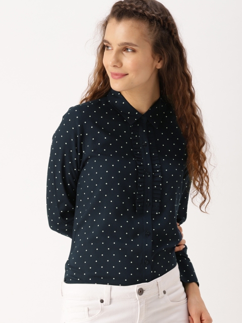 

DressBerry Women Navy Blue Regular Fit Printed Casual Shirt