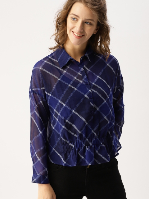 

DressBerry Women Blue Checked Casual Shirt