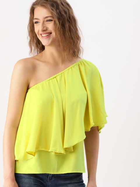 

DressBerry Women Lime Green Solid Top