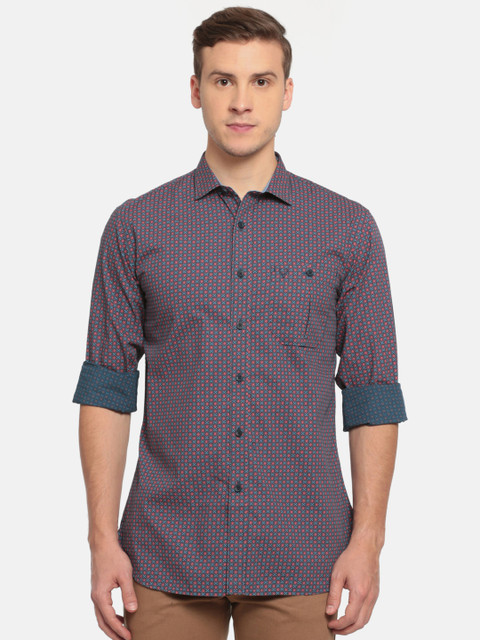 

Allen Solly Men Blue & Red Regular Fit Printed Casual Shirt