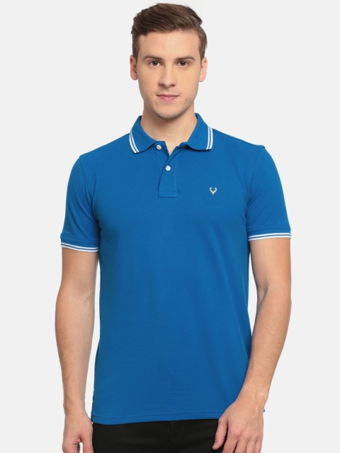 

Allen Solly Men Blue Solid Polo Collar T-shirt