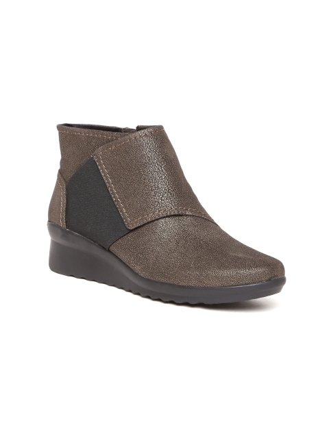

Clarks Women Brown Solid Heeled Boots