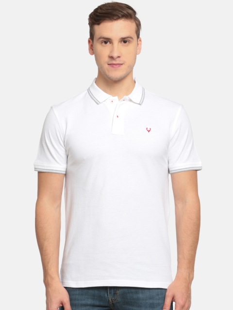 

Allen Solly Men White Solid Polo T-shirt