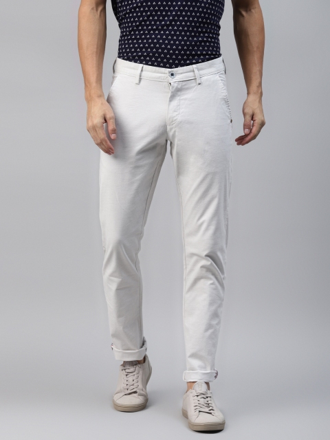

Allen Solly Men Grey Solid Slim Fit Regular Trousers
