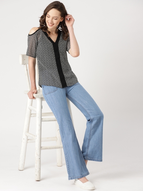 

DressBerry Women Black & White Printed Top