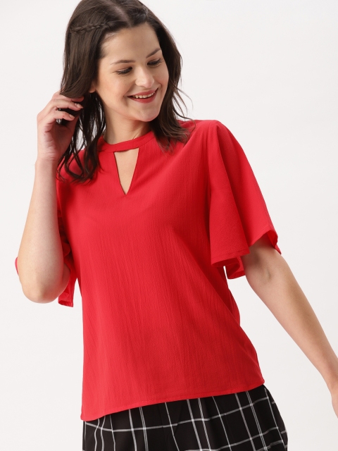 

DressBerry Women Red Solid Top