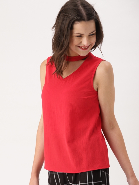 

DressBerry Women Red Solid Top