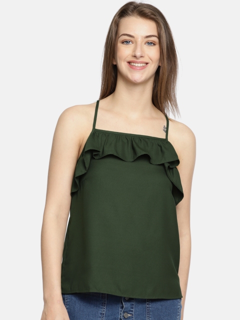 

DressBerry Women Green Solid Top