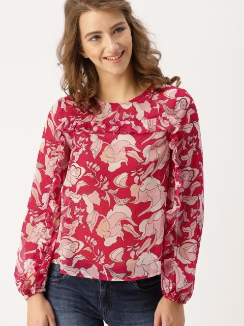 

DressBerry Women Red Printed Top