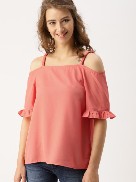 

DressBerry Women Orange Solid Top