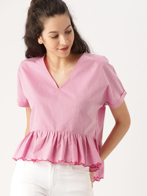 

DressBerry Women Pink Solid Top
