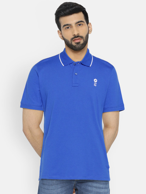 

Jack & Jones Men Blue Solid Polo Collar T-shirt