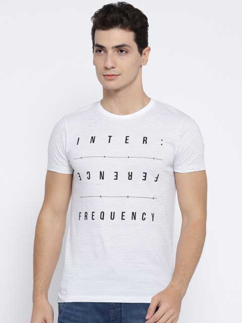

Jack & Jones Men White Printed Round Neck T-shirt