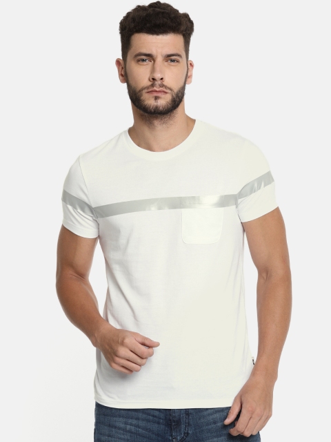 

Jack & Jones Men White Solid Round Neck T-shirt