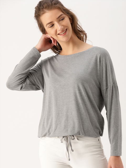 

DressBerry Women Charcoal Solid Top