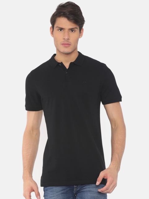 

Jack & Jones Men Black Solid Polo Collar T-shirt