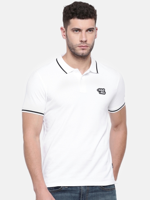 

Jack & Jones Men White Solid Polo Collar T-shirt