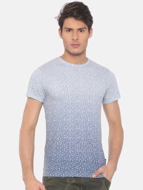 

Jack & Jones Men Blue Printed Round Neck T-shirt