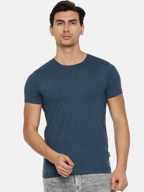 

Jack & Jones Men Blue Solid Round Neck T-shirt