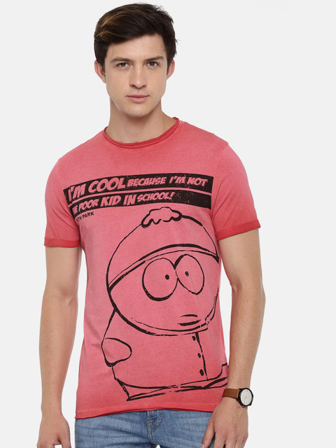 

Jack & Jones Men Red Printed Round Neck T-shirt