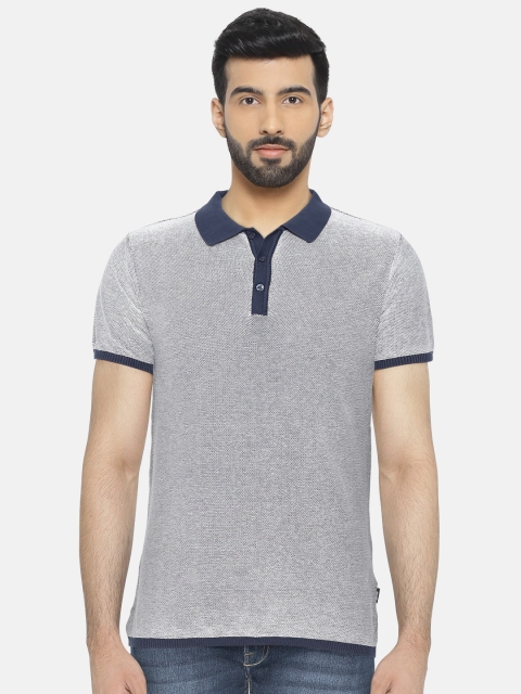 

Jack & Jones Men Grey Solid Polo Collar T-shirt