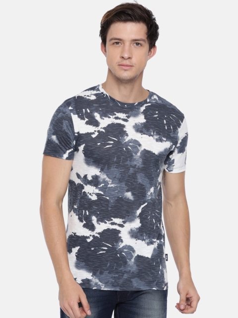 

Jack & Jones Men White & Grey Printed Round Neck T-shirt