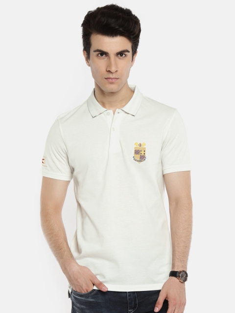 

Jack & Jones Men White Solid Polo Collar T-shirt