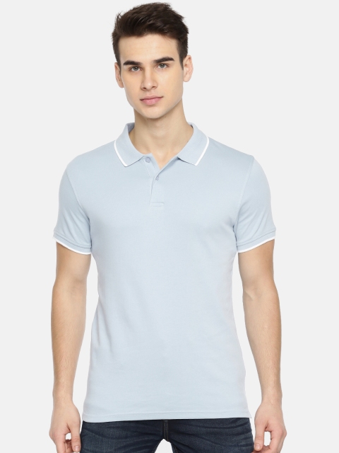 

Jack & Jones Men Blue Solid Polo Collar T-shirt