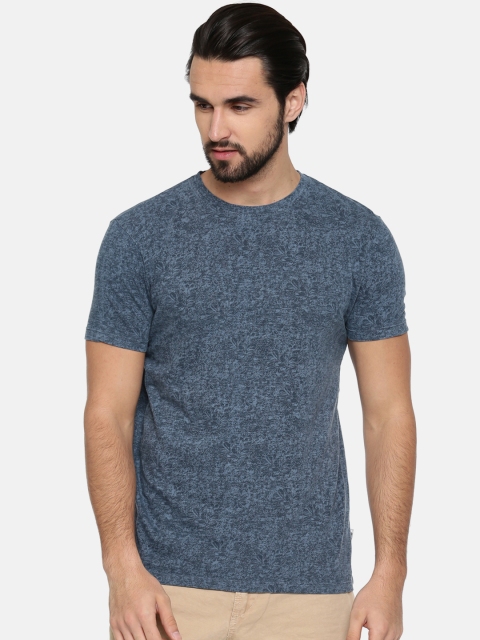 

Jack & Jones Men Blue Printed Round Neck T-shirt