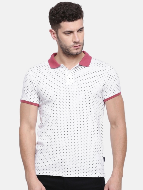 

Jack & Jones Men White Printed Polo Collar T-shirt