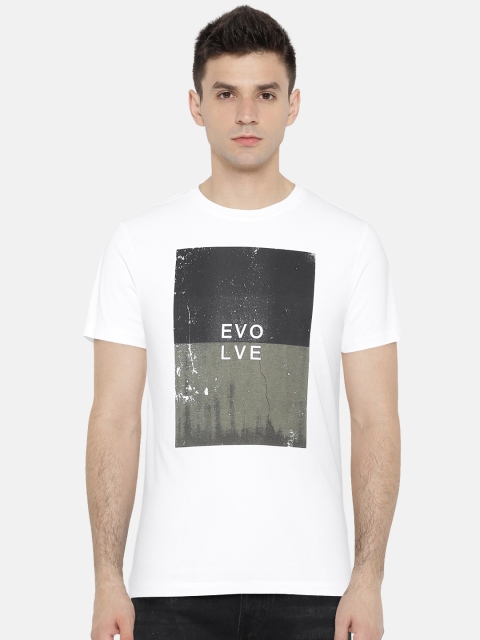 

Jack & Jones Men White Printed Round Neck T-shirt