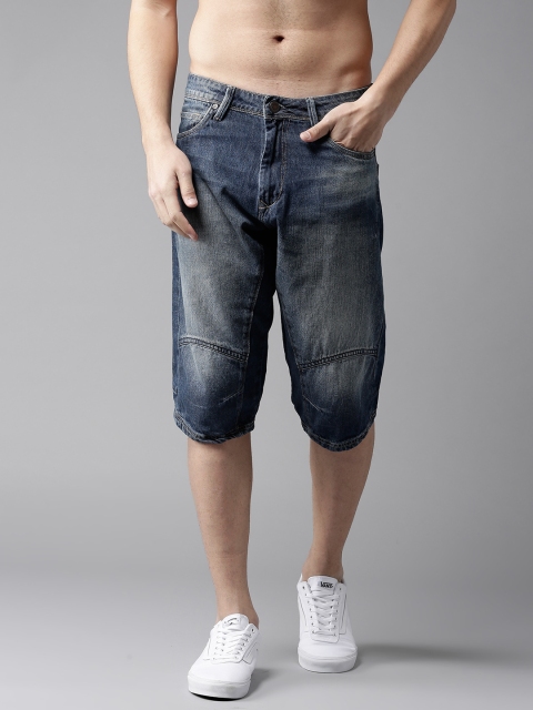 

Moda Rapido Men Blue Solid Regular Fit Denim Shorts
