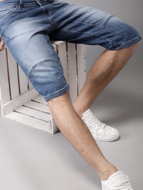 

Moda Rapido Men Blue Washed Regular Fit Denim Shorts