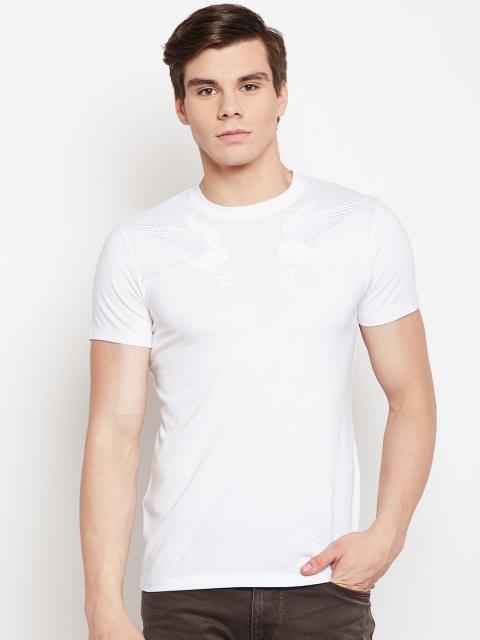 

Jack & Jones Men White Printed Round Neck T-shirt