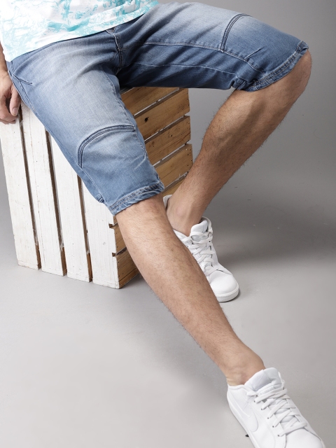 

Moda Rapido Men Blue Washed Regular Fit Denim Shorts