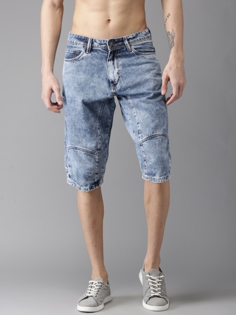 

Moda Rapido Men Blue Washed Regular Fit Denim Shorts