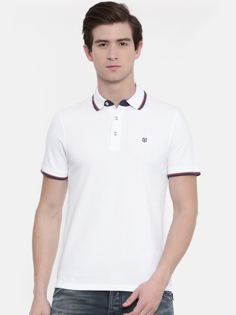 

Jack & Jones Men White Solid Polo Collar T-shirt