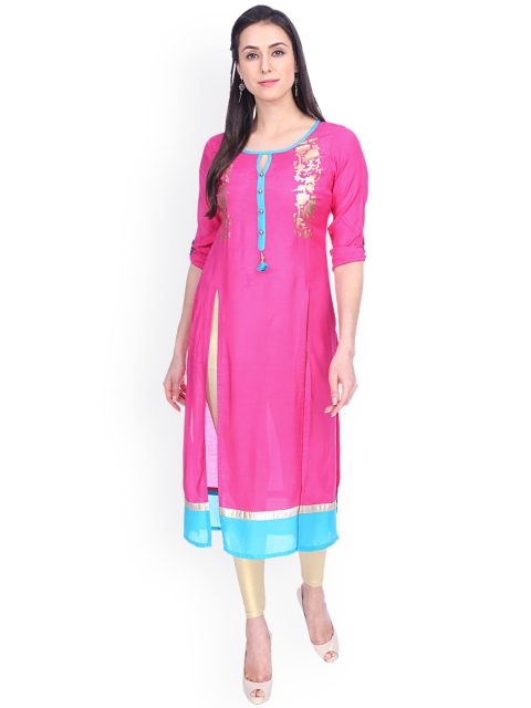 

Indian Ink Women Pink Printed Kurta