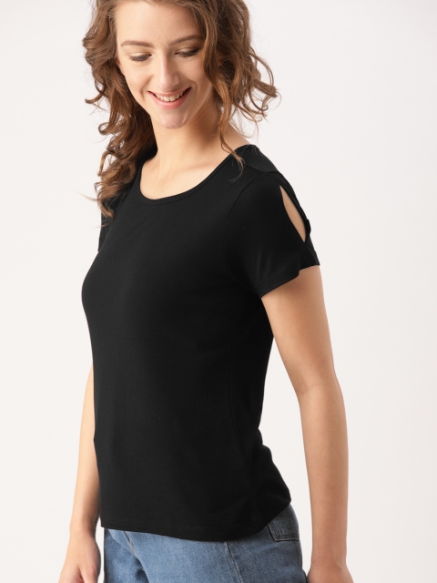 

DressBerry Women Black Solid Regular Top