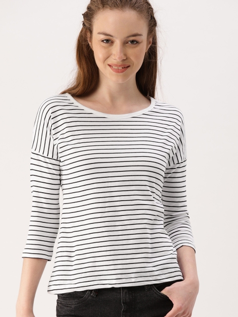 

DressBerry Women White Striped Top
