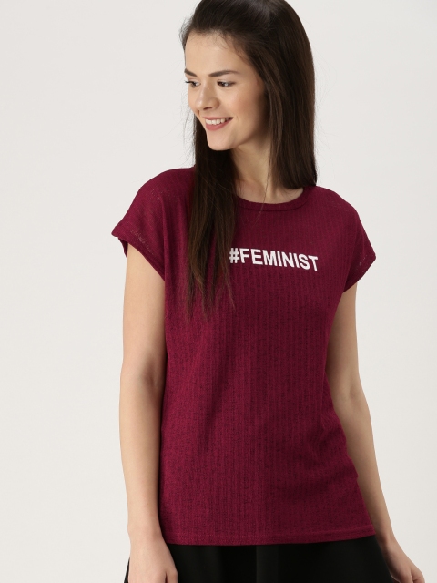 

DressBerry Women Maroon Solid Top