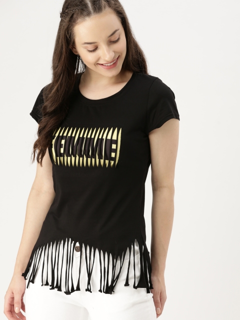 

DressBerry Women Black Printed Top
