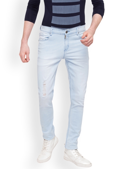 

Globus Men Blue Slim Fit Mid-Rise Low Distress Stretchable Jeans