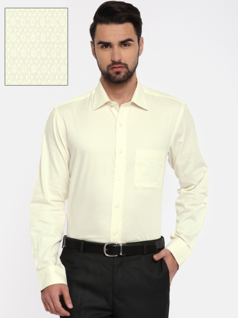 

Arrow Men Cream-Coloured Classic Regular Fit Self Design Formal Shirt