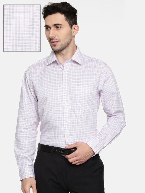

Arrow Men White & Pink Regular Fit Checked Formal Shirt