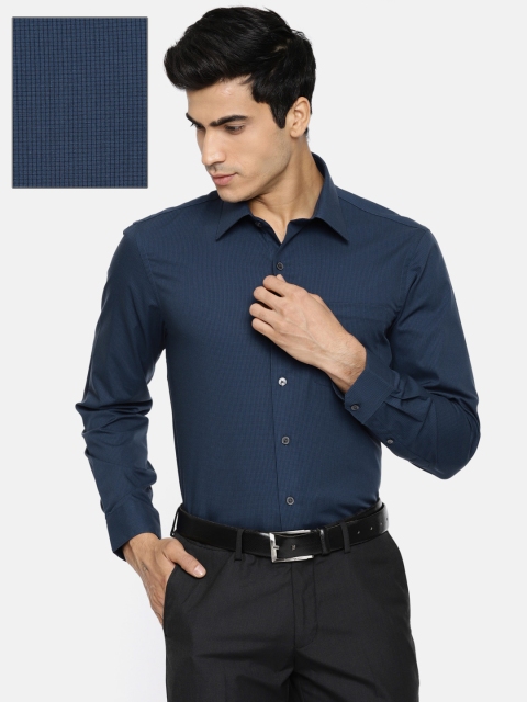 

Arrow Men Navy Blue Classic Slim Fit Checked Formal Shirt
