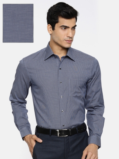 

Arrow Men Navy Blue Classic Slim Fit Checked Formal Shirt