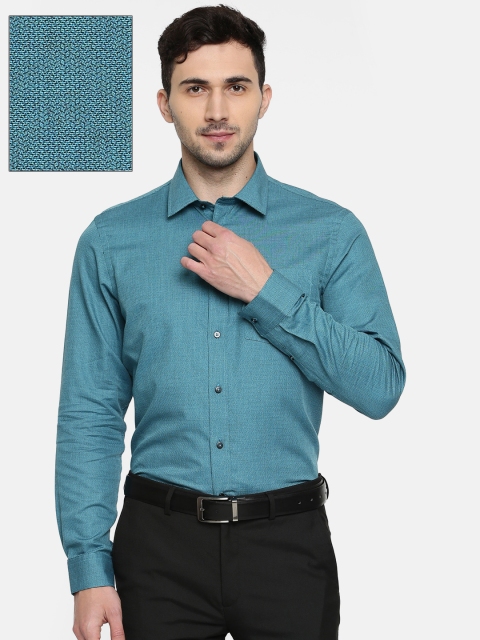

Arrow New York Men Blue Classic Slim Fit Self Design Formal Shirt