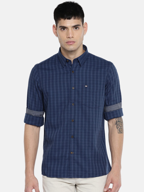 

Arrow Sport Men Navy Blue Classic Slim Fit Self Design Casual Shirt